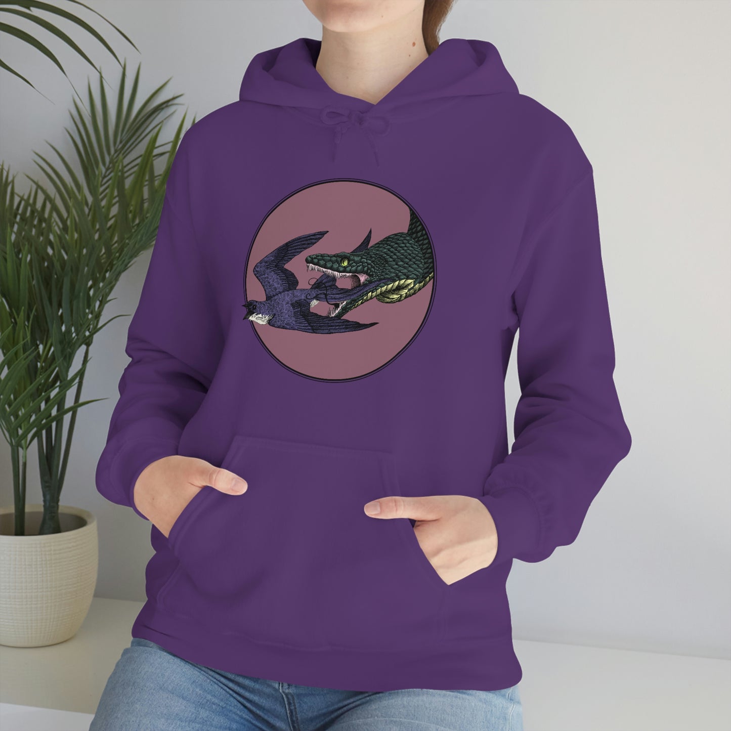 Bird and Snake Hooded Sweatshirt