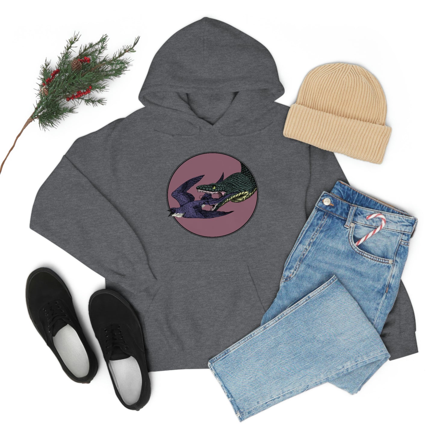 Bird and Snake Hooded Sweatshirt