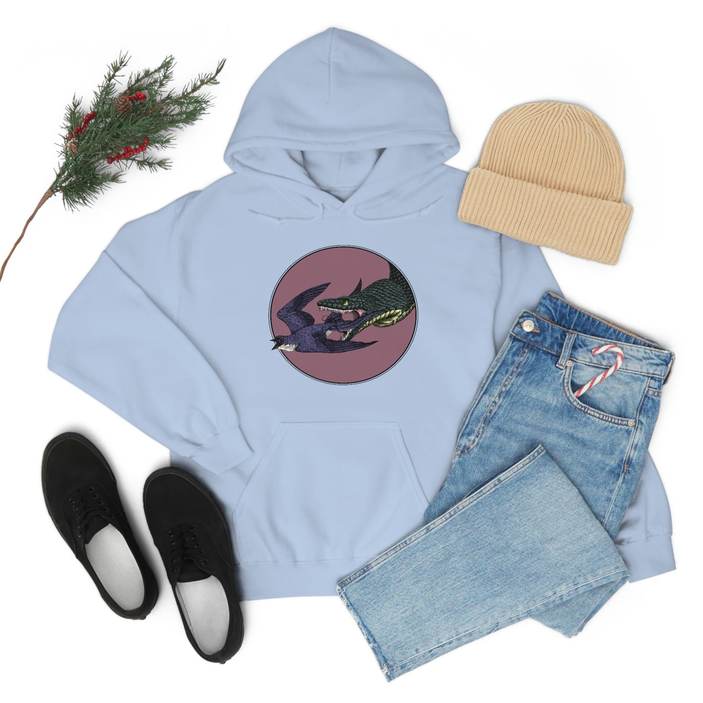 Bird and Snake Hooded Sweatshirt