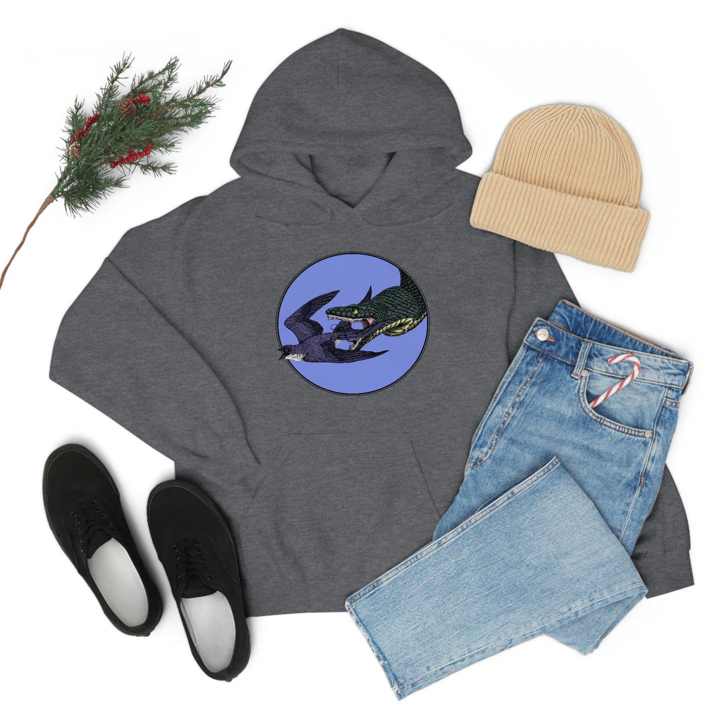 Bird and Snake Unisex Hooded Sweatshirt