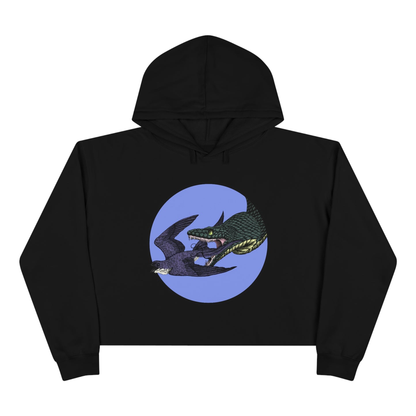 Bird and Snake Crop Hoodie