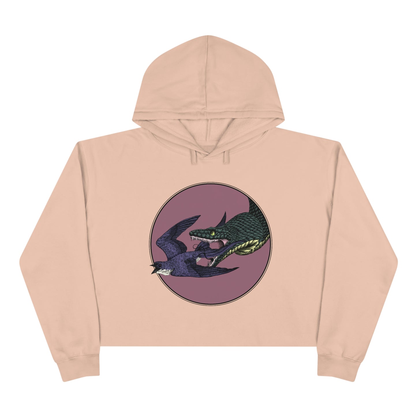 Bird and Snake Crop Hoodie