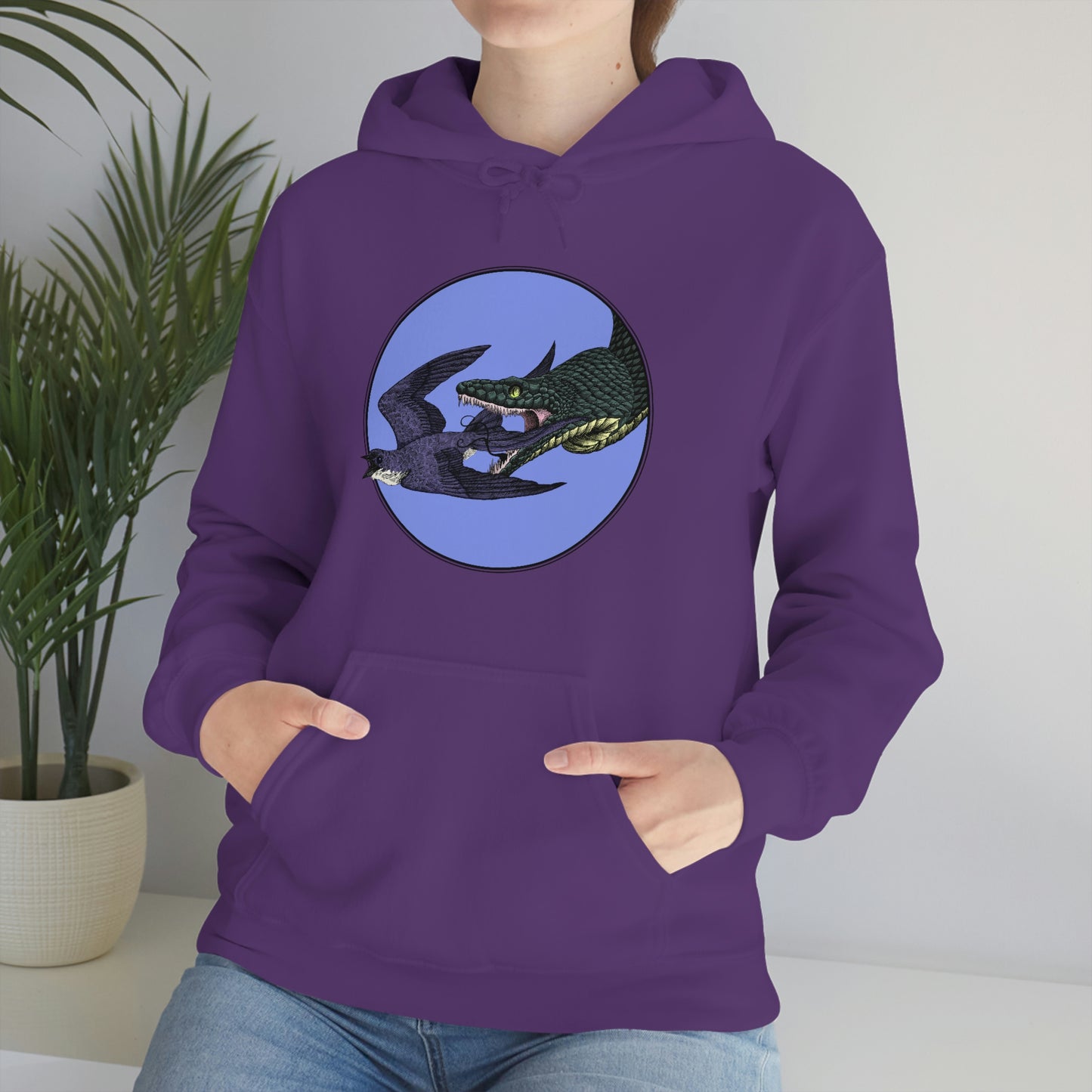 Bird and Snake Unisex Hooded Sweatshirt