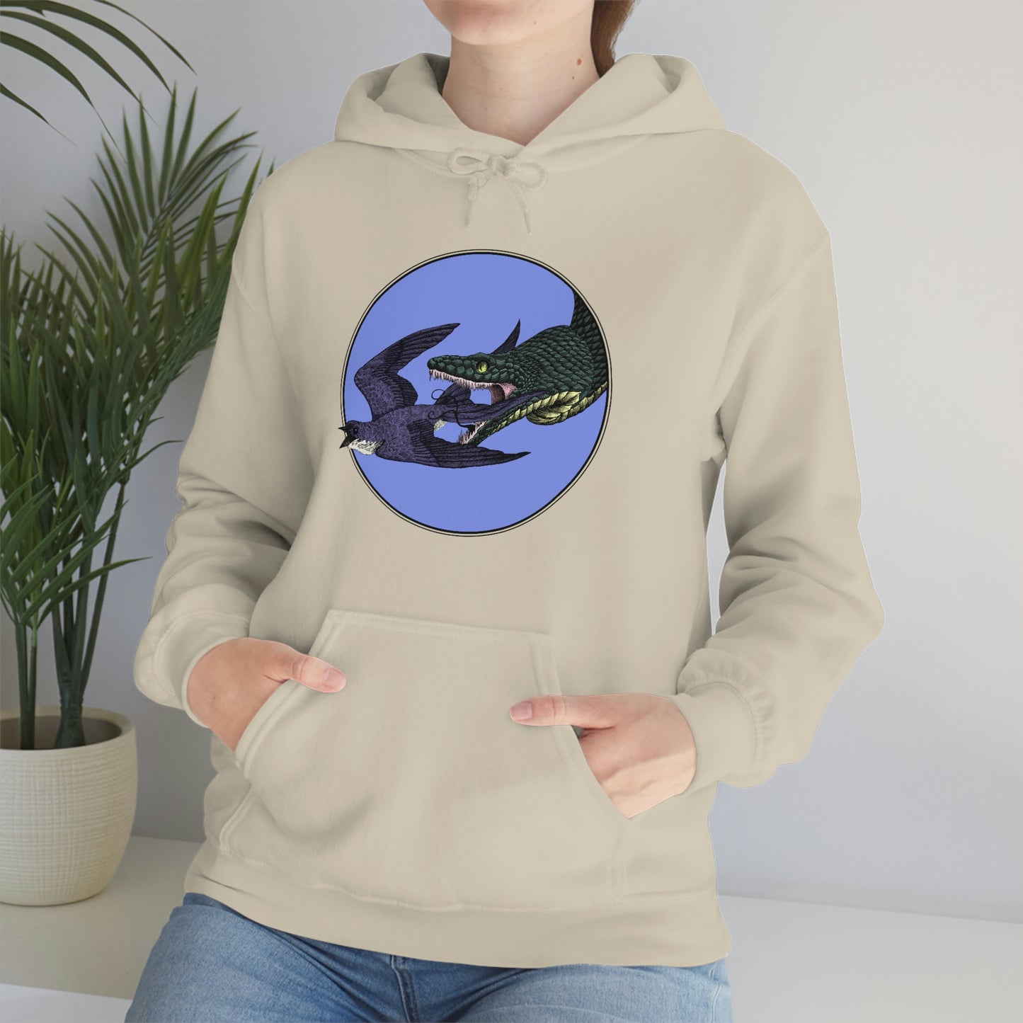 Bird and Snake Unisex Hooded Sweatshirt