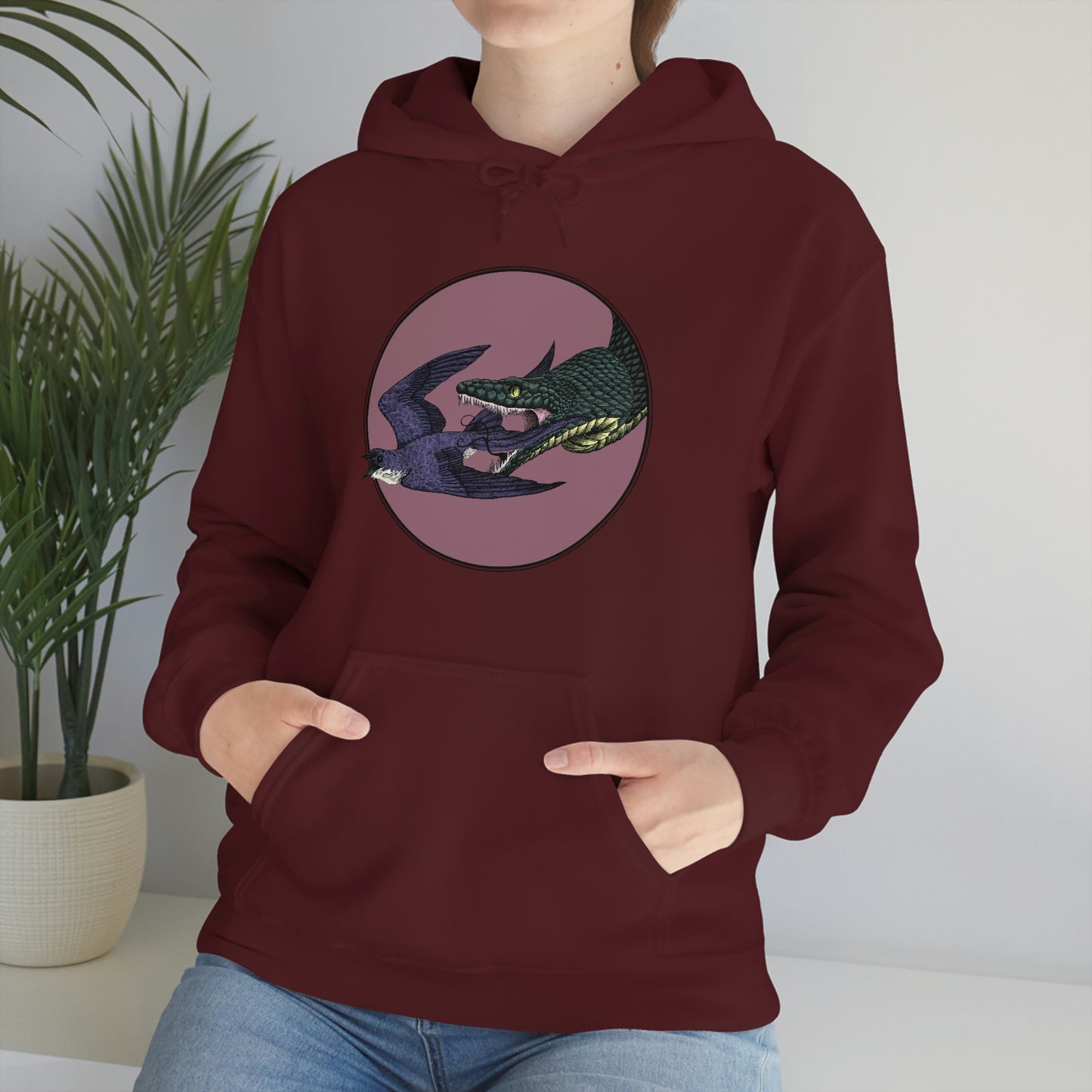 Bird and Snake Hooded Sweatshirt