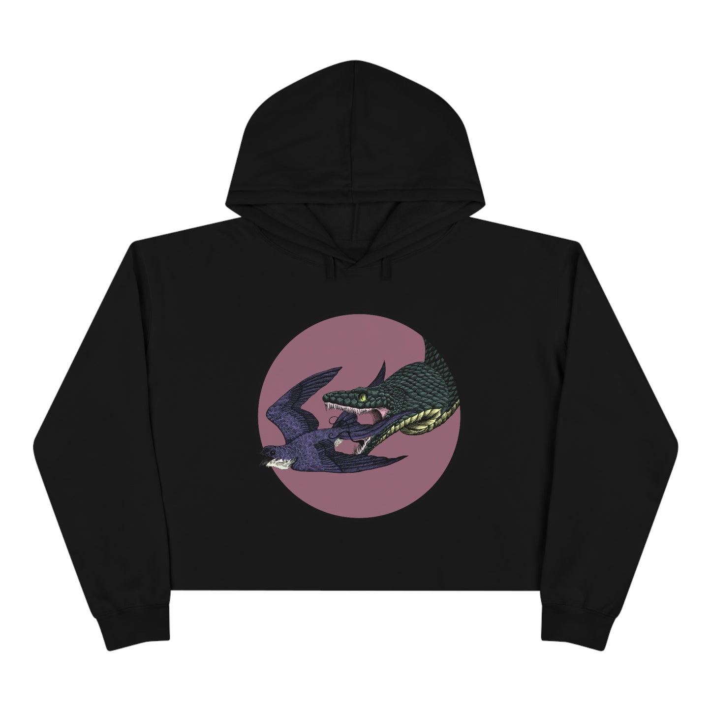 Bird and Snake Crop Hoodie