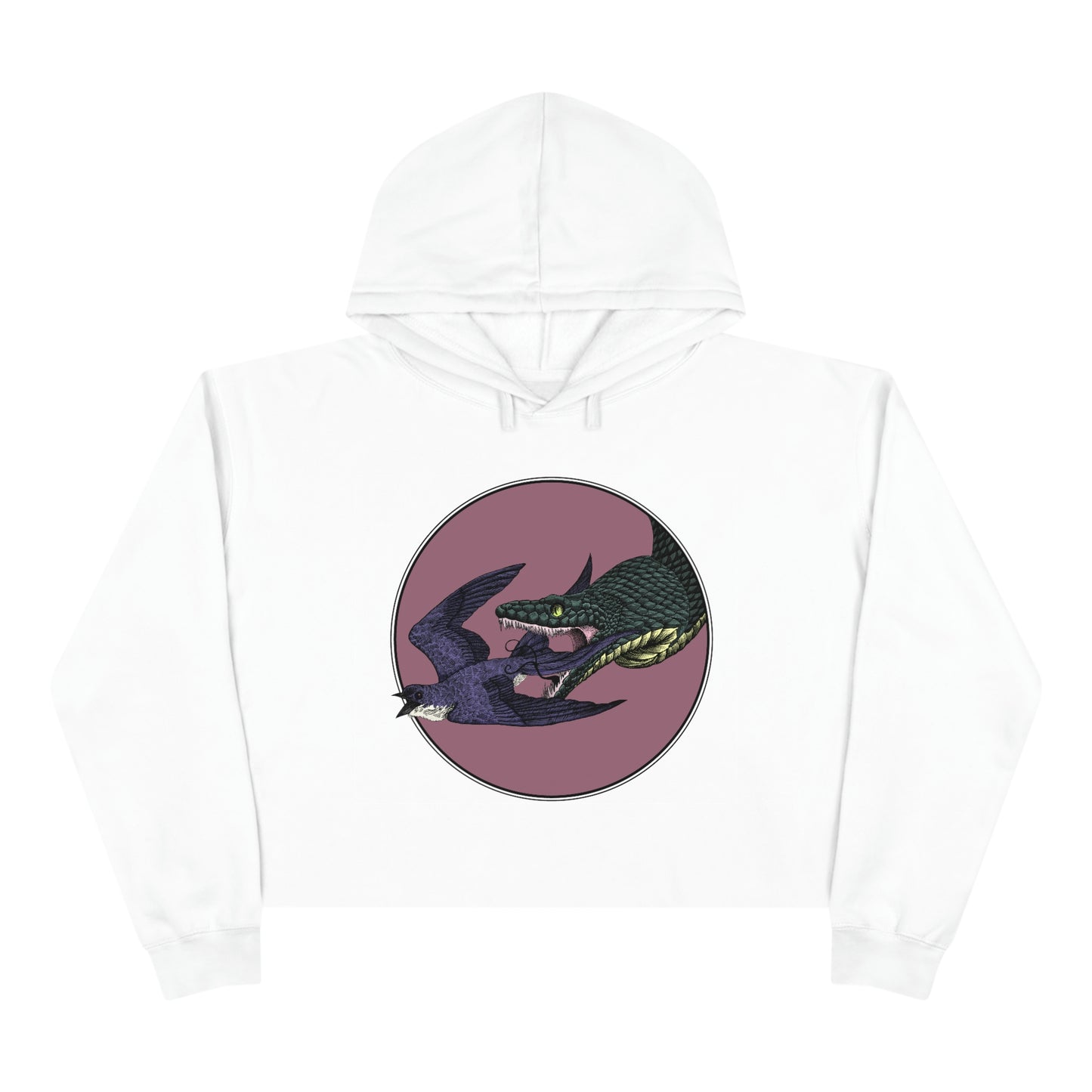 Bird and Snake Crop Hoodie