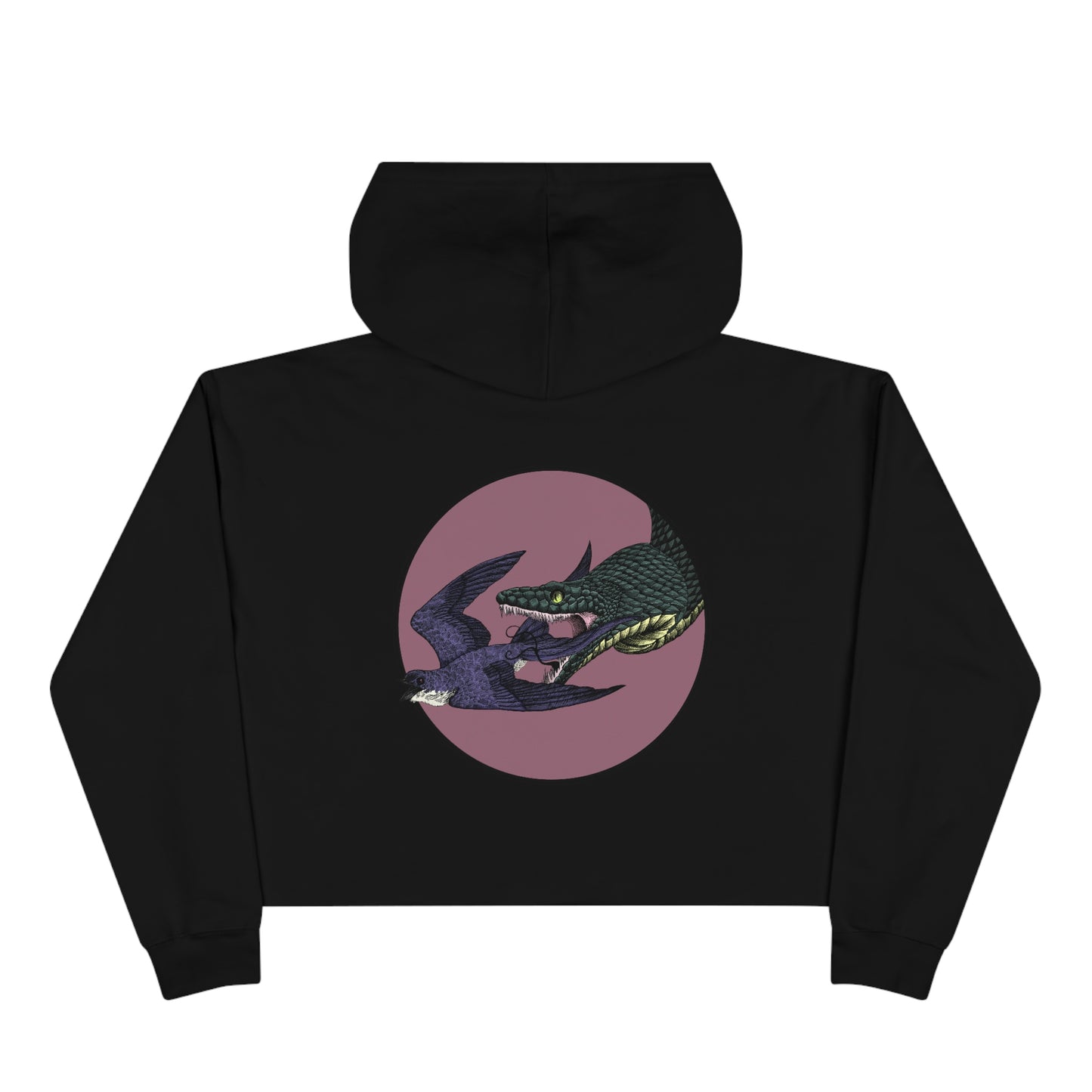 Bird and Snake Crop Hoodie