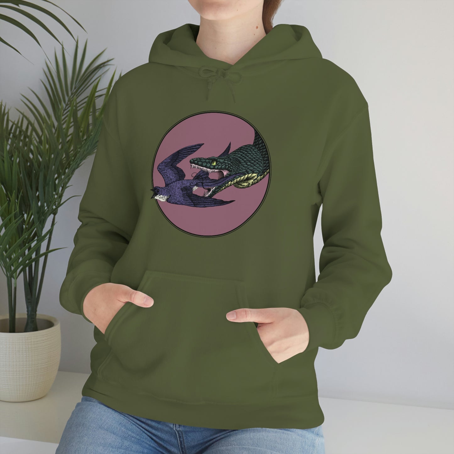 Bird and Snake Hooded Sweatshirt