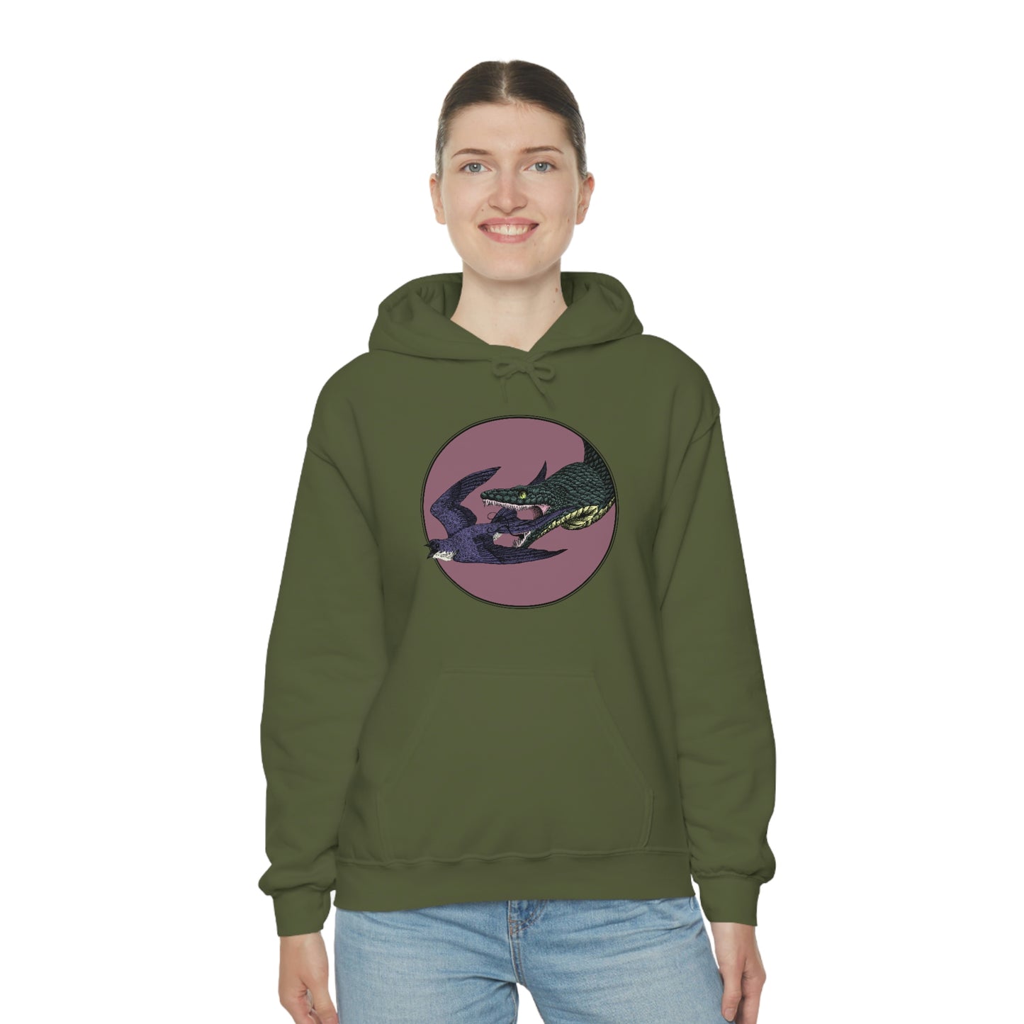 Bird and Snake Hooded Sweatshirt