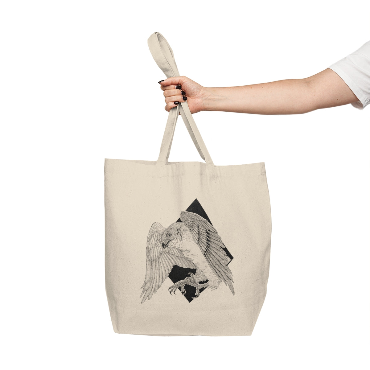 Sparrow Hawk Canvas Shopping Tote front and back print