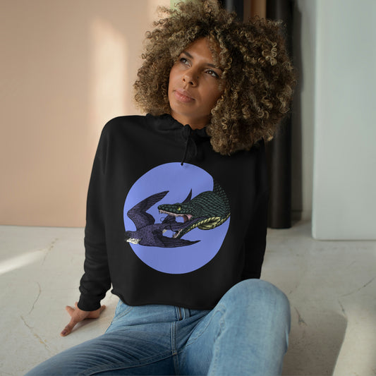 Bird and Snake Crop Hoodie