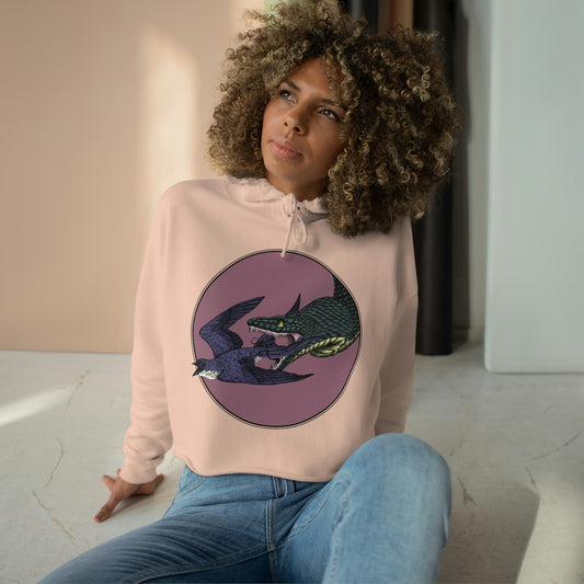 Bird and Snake Crop Hoodie