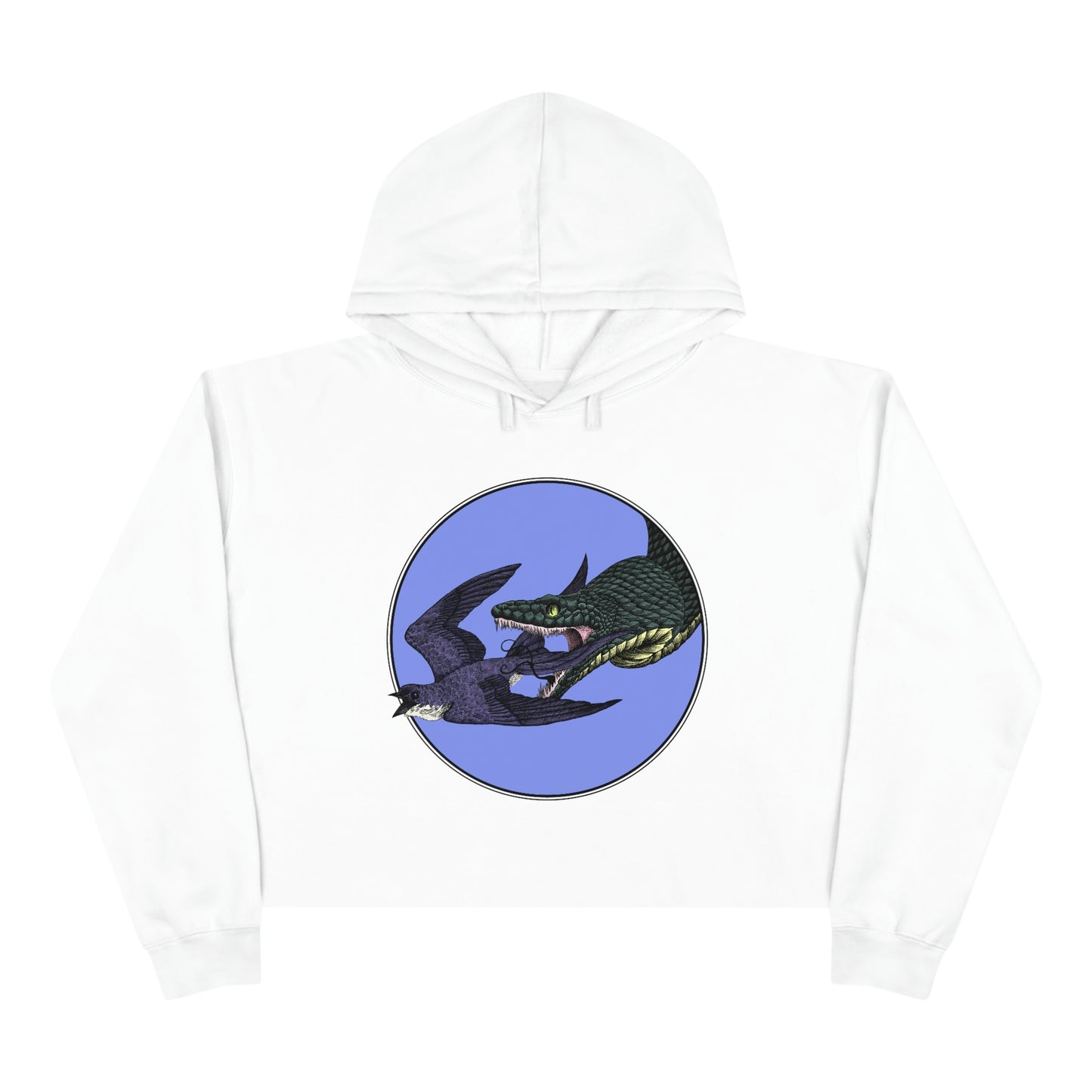 Bird and Snake Crop Hoodie