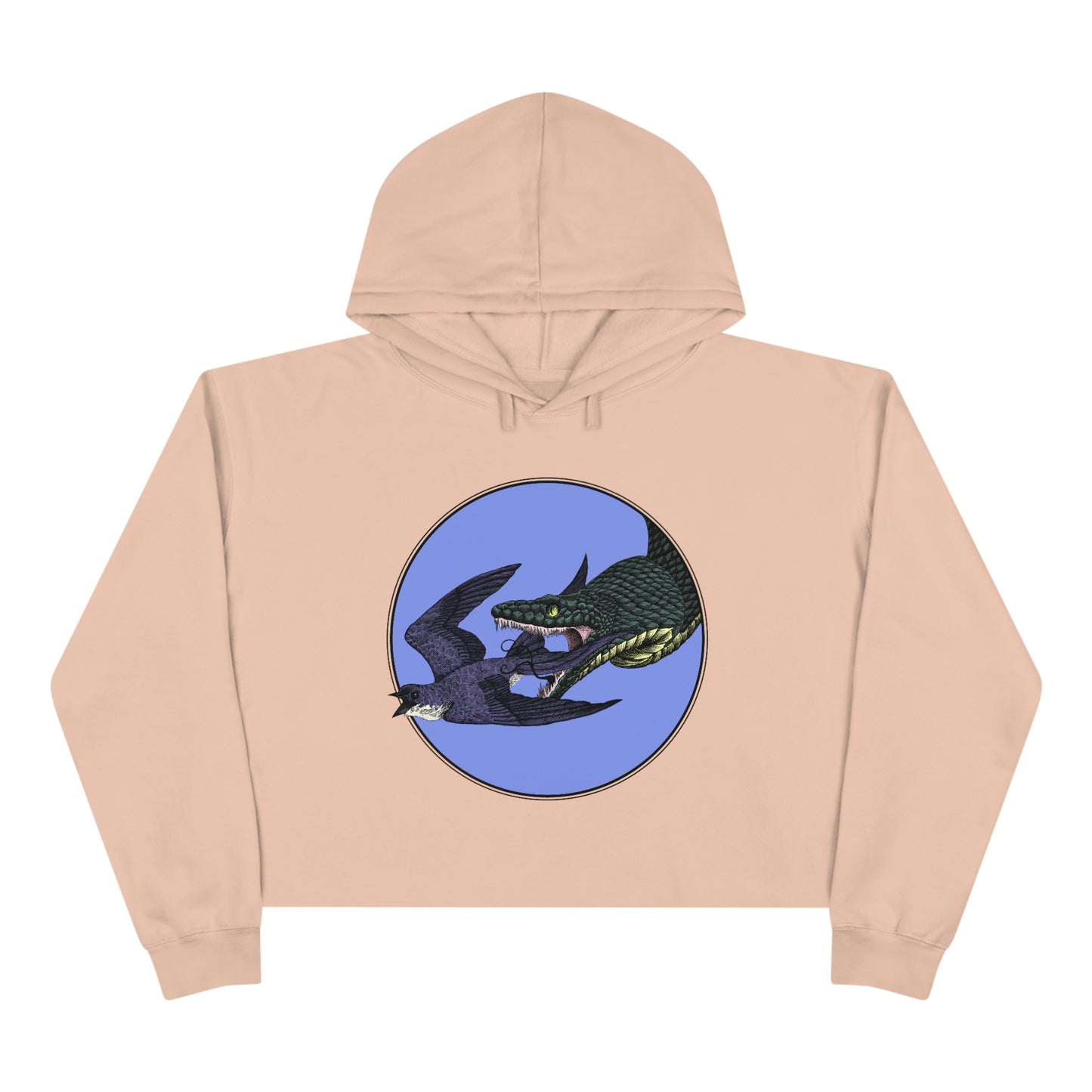 Bird and Snake Crop Hoodie