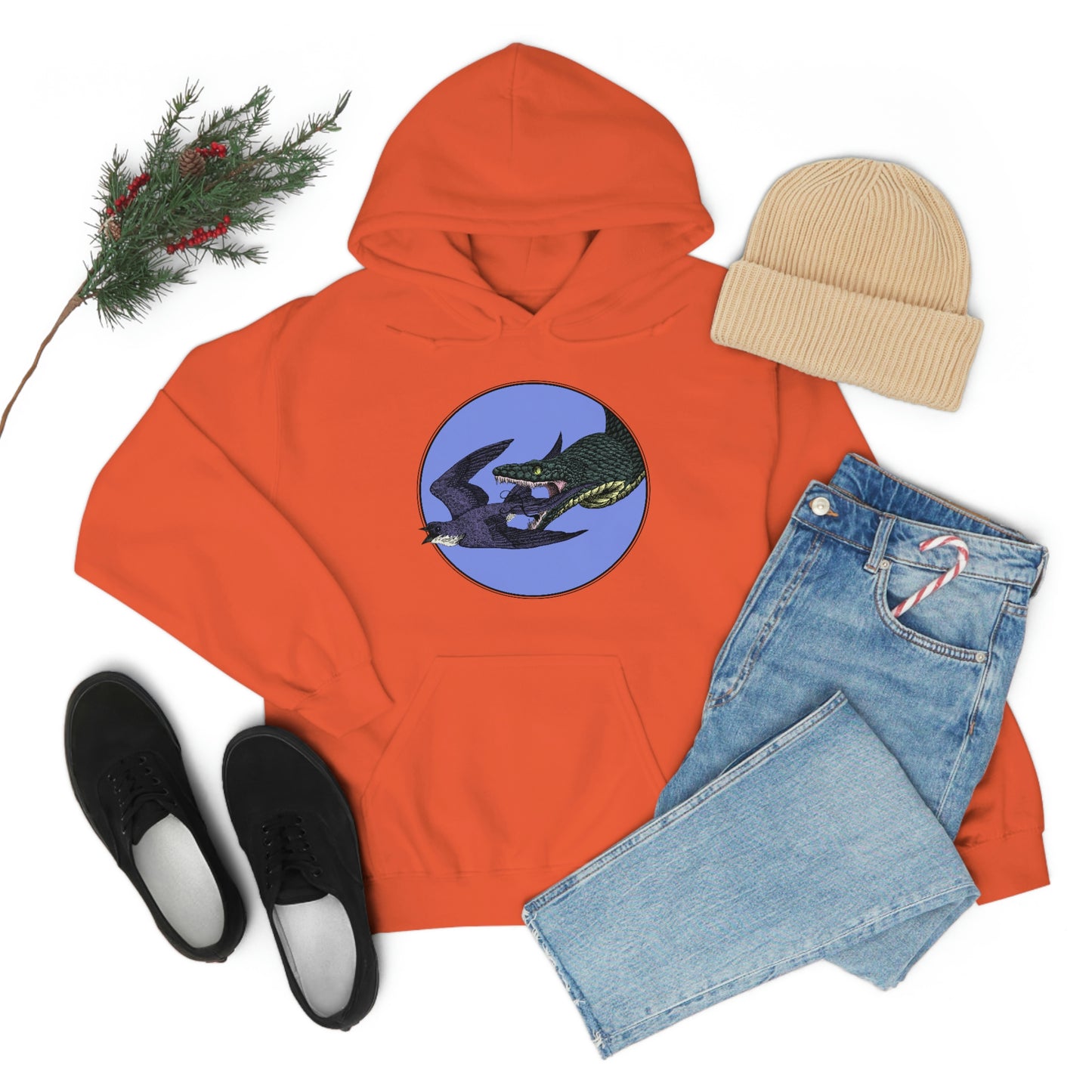 Bird and Snake Unisex Hooded Sweatshirt