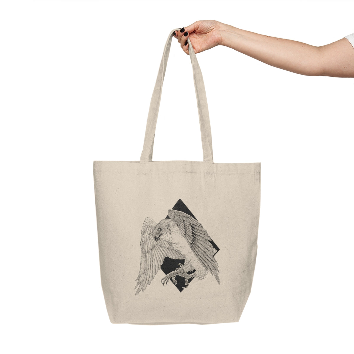 Sparrow Hawk Canvas Shopping Tote front and back print