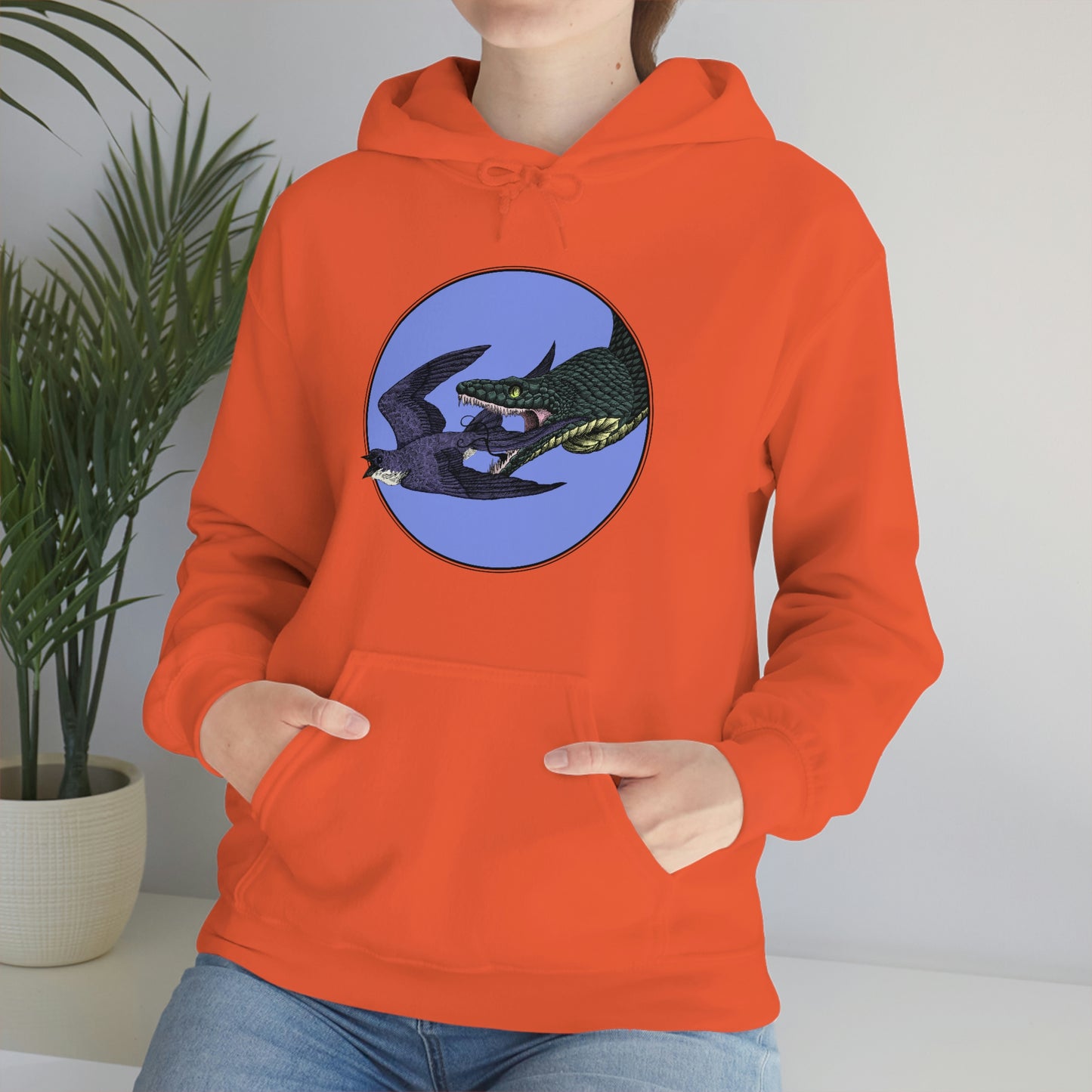 Bird and Snake Unisex Hooded Sweatshirt