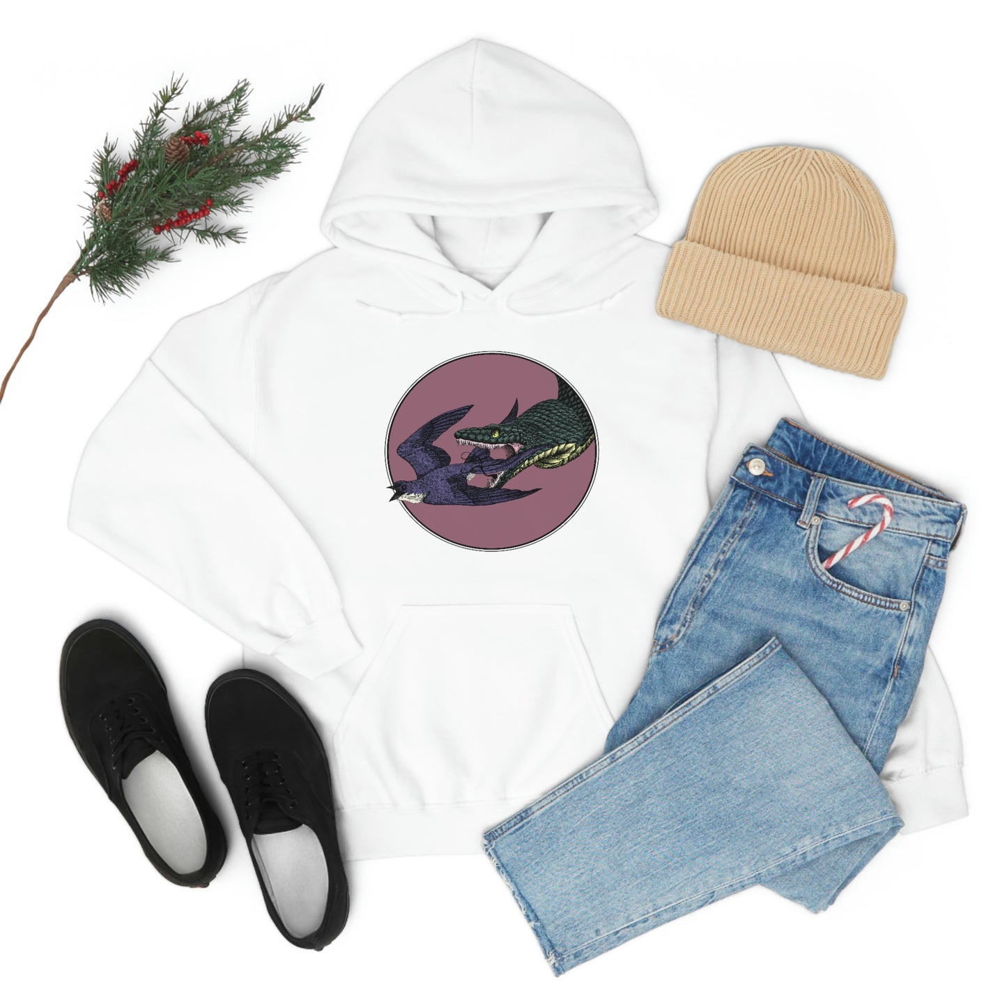 Bird and Snake Hooded Sweatshirt