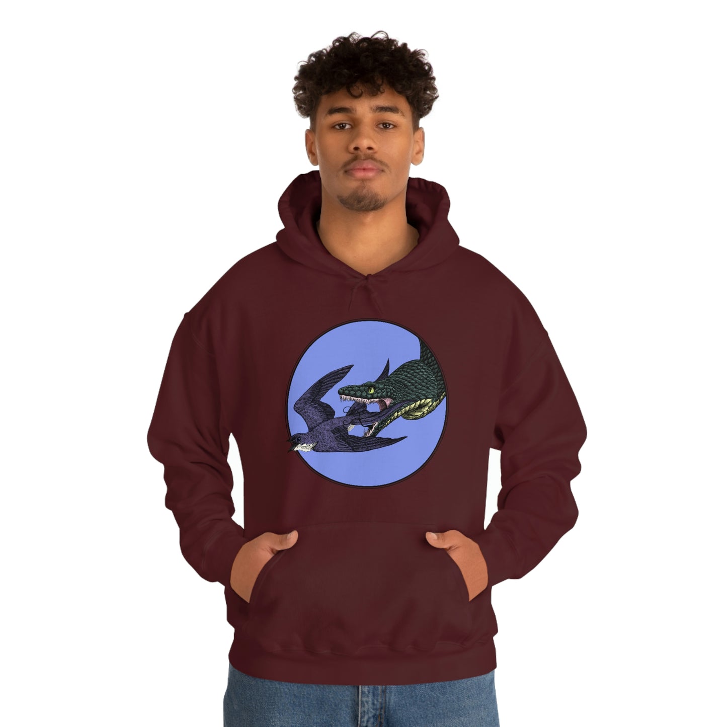 Bird and Snake Unisex Hooded Sweatshirt