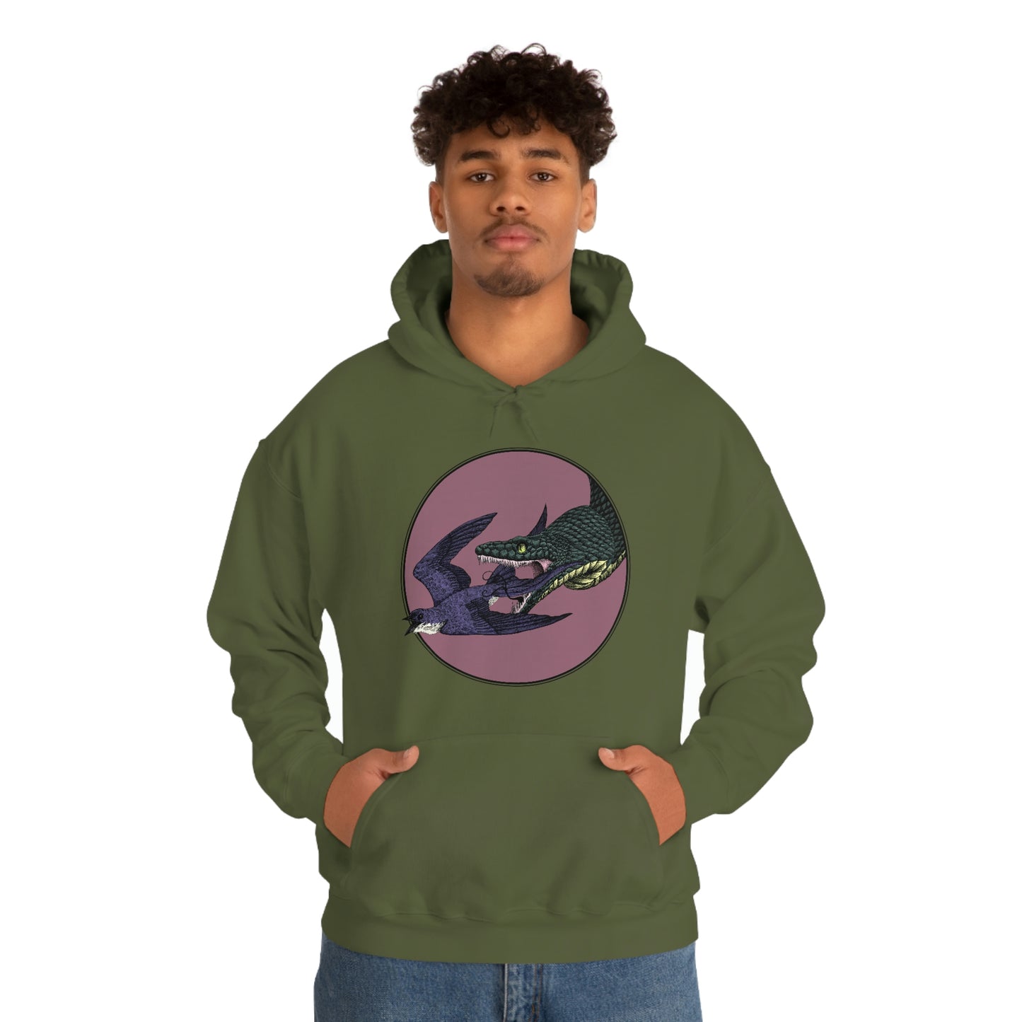 Bird and Snake Hooded Sweatshirt