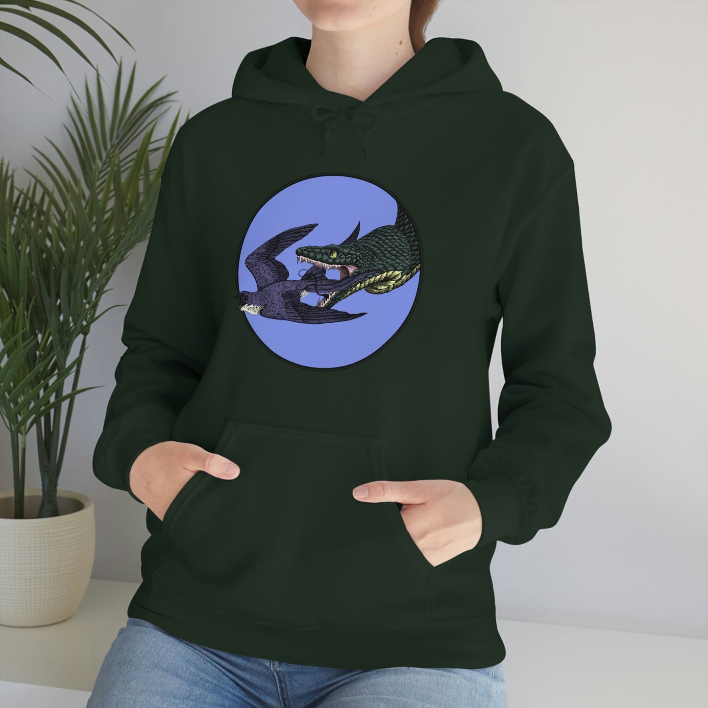 Bird and Snake Unisex Hooded Sweatshirt