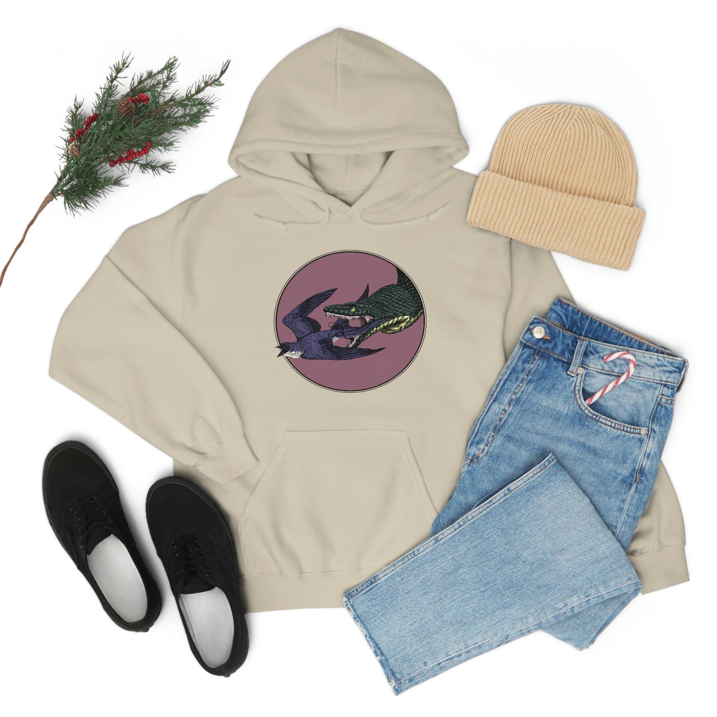 Bird and Snake Hooded Sweatshirt